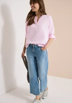 3/4-Arm Bluse in Seersuckerqualität