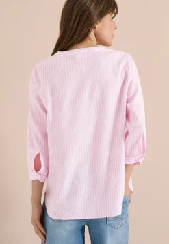 3/4-Arm Bluse in Seersuckerqualität