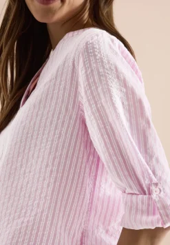 3/4-Arm Bluse in Seersuckerqualität