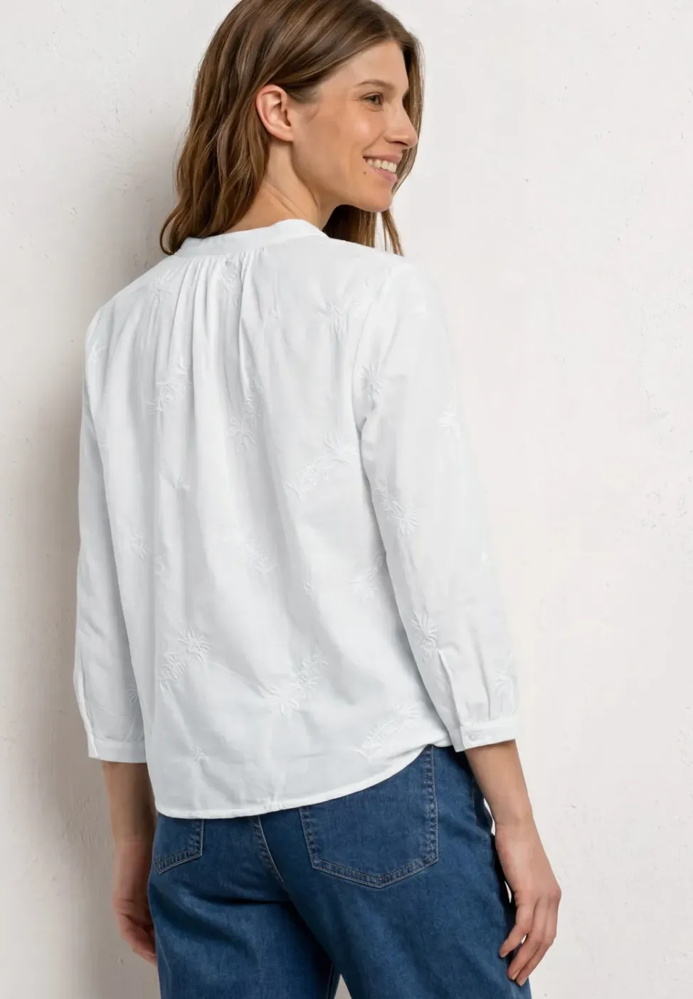 3/4-Arm Bluse mit Embroidery