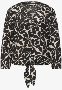 3/4-Arm Bluse mit Knotendetail