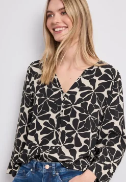 3/4-Arm Bluse mit Knotendetail