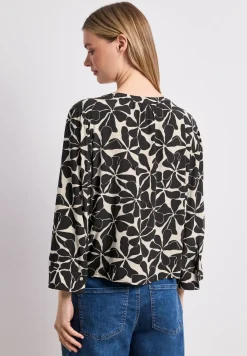 3/4-Arm Bluse mit Knotendetail