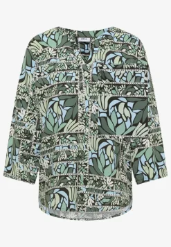 3/4-Arm Bluse mit Patchwork-Print