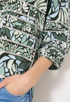 3/4-Arm Bluse mit Patchwork-Print