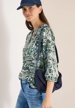 3/4-Arm Bluse mit Patchwork-Print