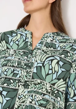 3/4-Arm Bluse mit Patchwork-Print