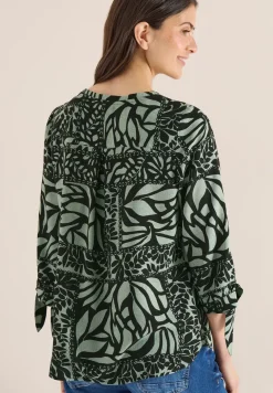 3/4-Arm Bluse mit Patchwork-Print
