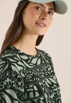 3/4-Arm Bluse mit Patchwork-Print