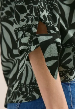3/4-Arm Bluse mit Patchwork-Print