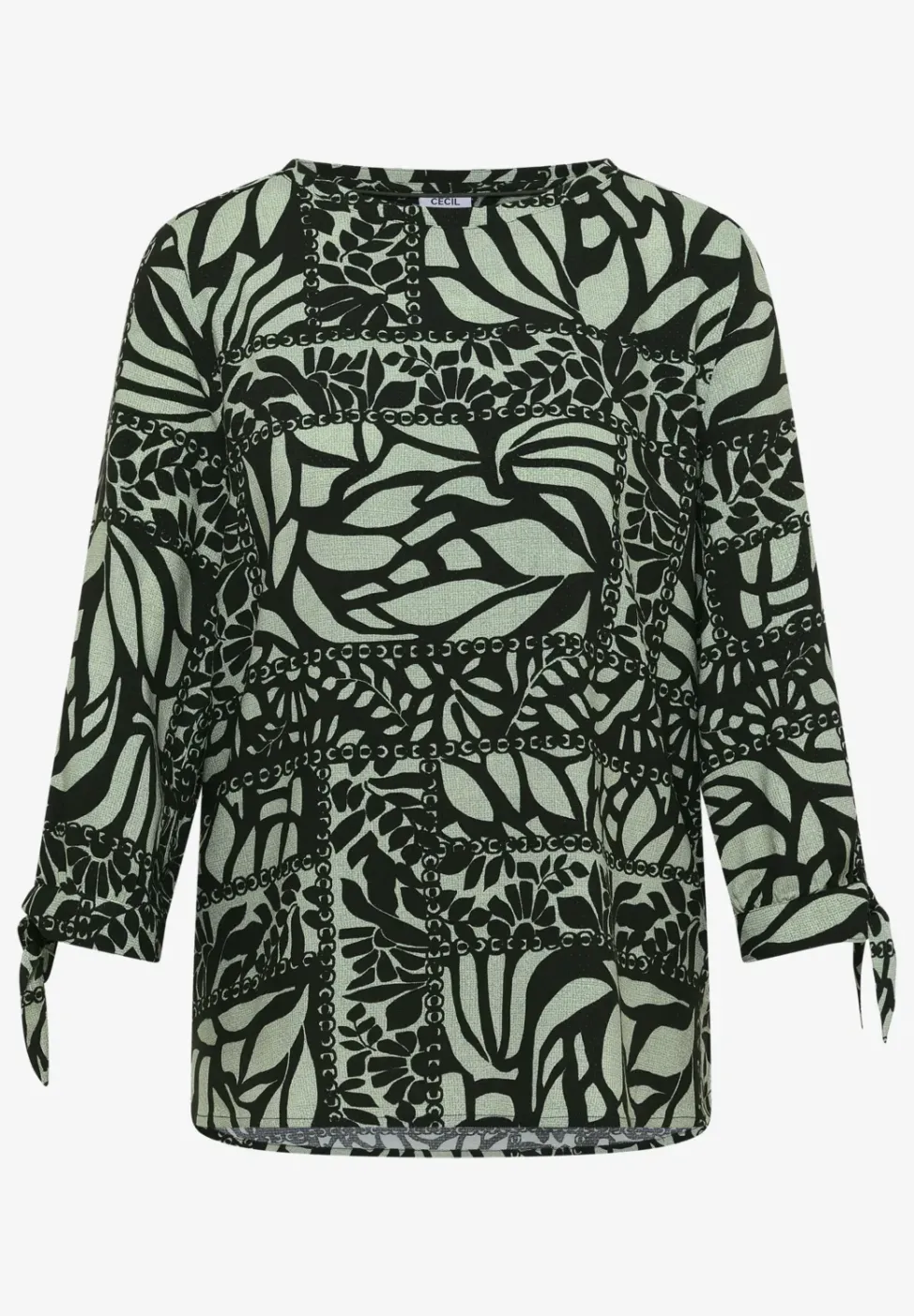 3/4-Arm Bluse mit Patchwork-Print