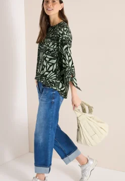 3/4-Arm Bluse mit Patchwork-Print
