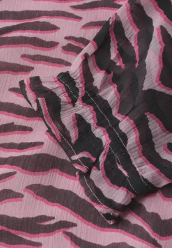 3/4-Arm Bluse mit Rundhals aus Chiffon