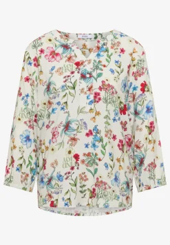 3/4-Arm Bluse mit Split Neck und Print