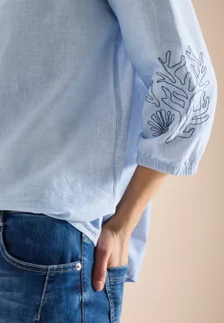 3/4-Arm Bluse mit Stickerei
