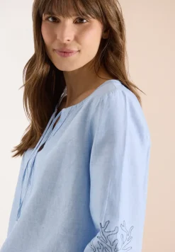 3/4-Arm Bluse mit Stickerei