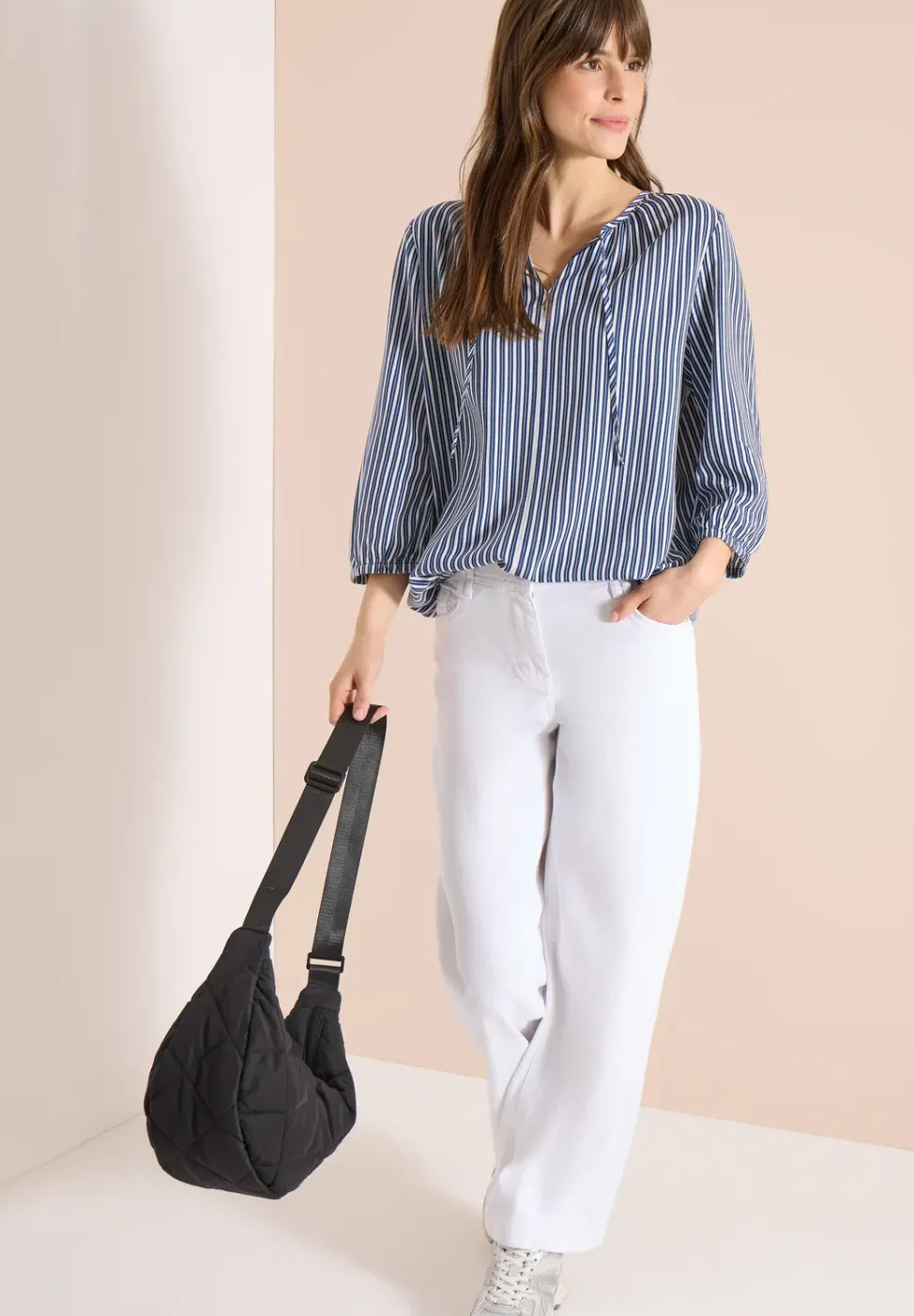 3/4-Arm Bluse mit Streifenmuster