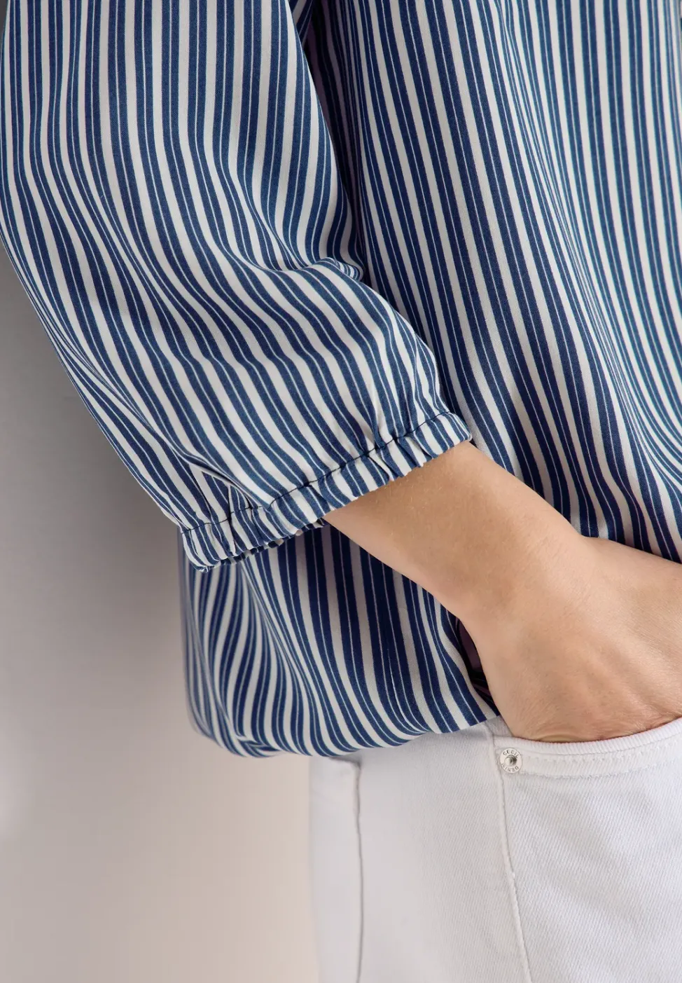 3/4-Arm Bluse mit Streifenmuster