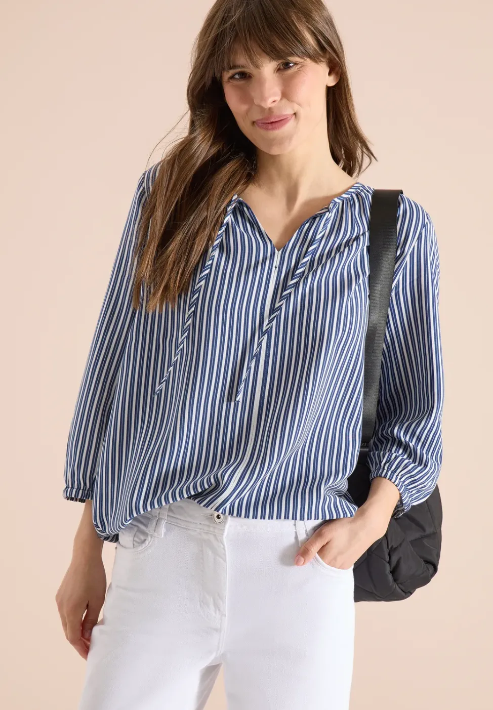 3/4-Arm Bluse mit Streifenmuster