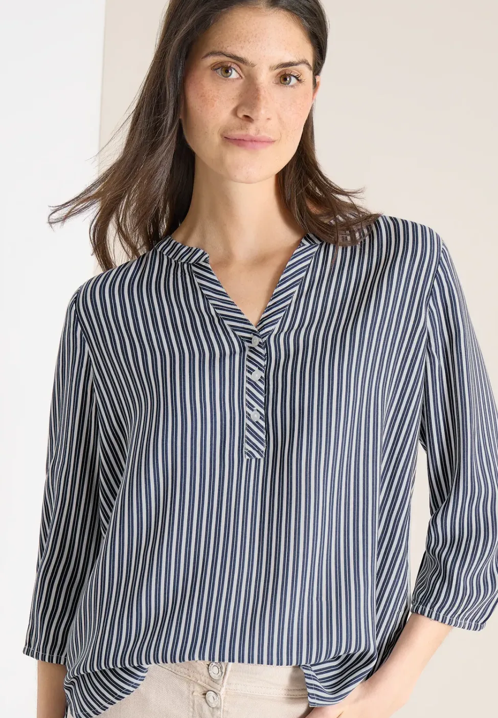 3/4-Arm Bluse mit Streifenmuster
