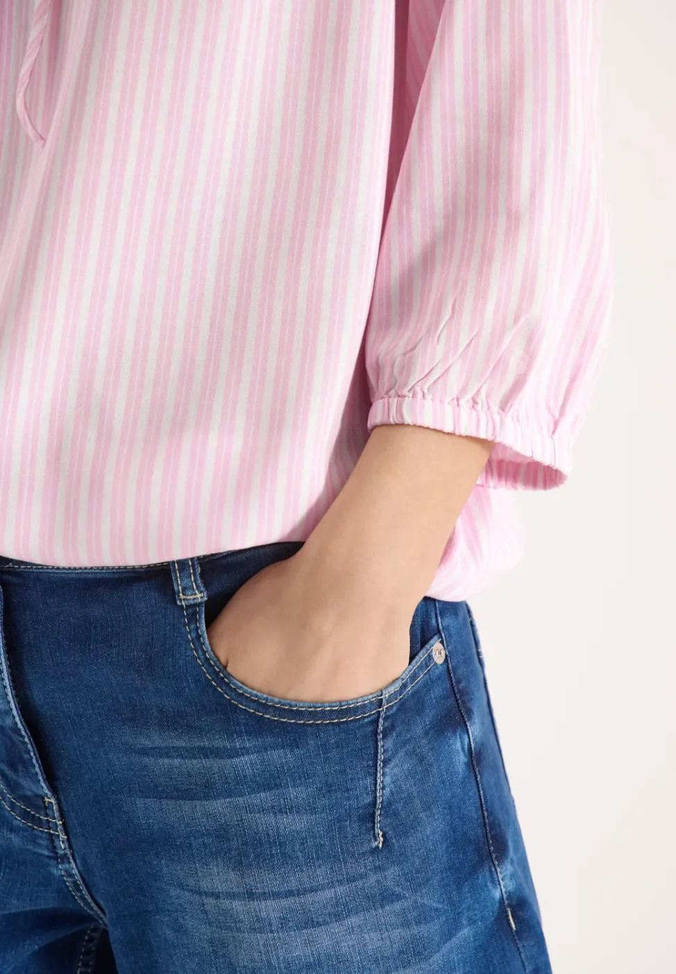 3/4-Arm Bluse mit Streifenmuster