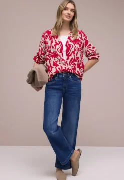 3/4-Arm Bluse mit Tapedetails