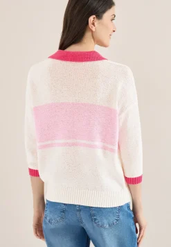 3/4-Arm Pullover mit Polokragen