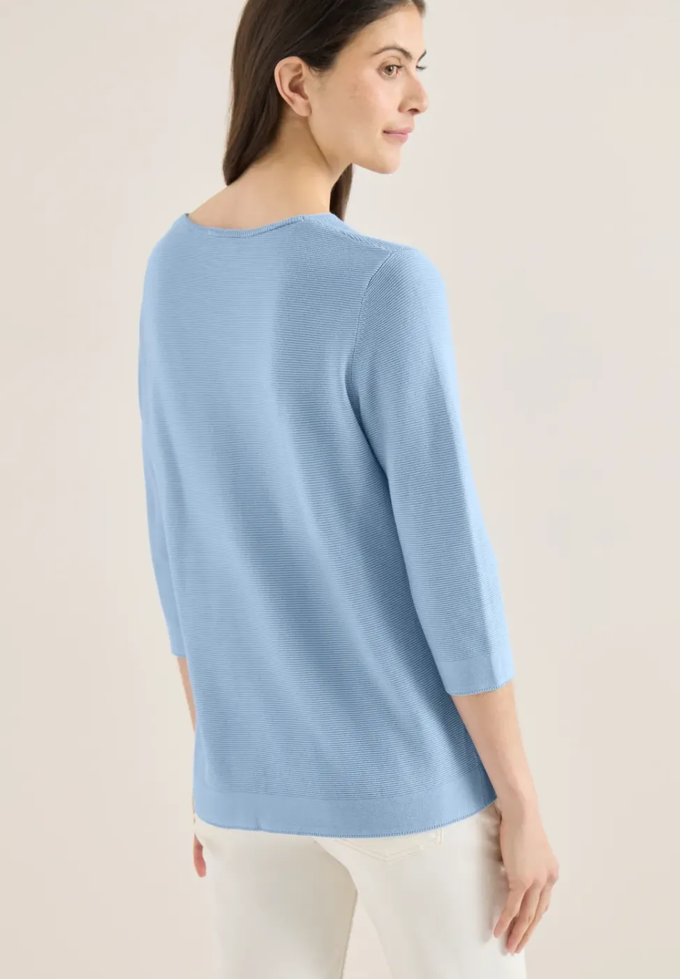 3/4-Arm Pullover mit Struktur