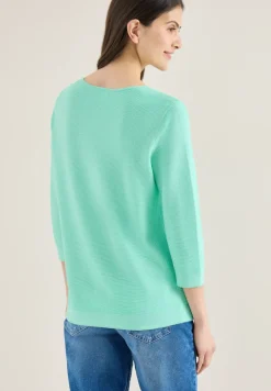 3/4-Arm Pullover mit Struktur