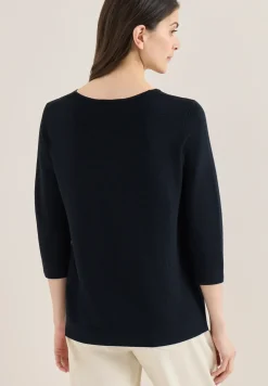 3/4-Arm Pullover mit Struktur