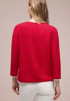 3/4-Arm Shirt mit Kontrastdetail
