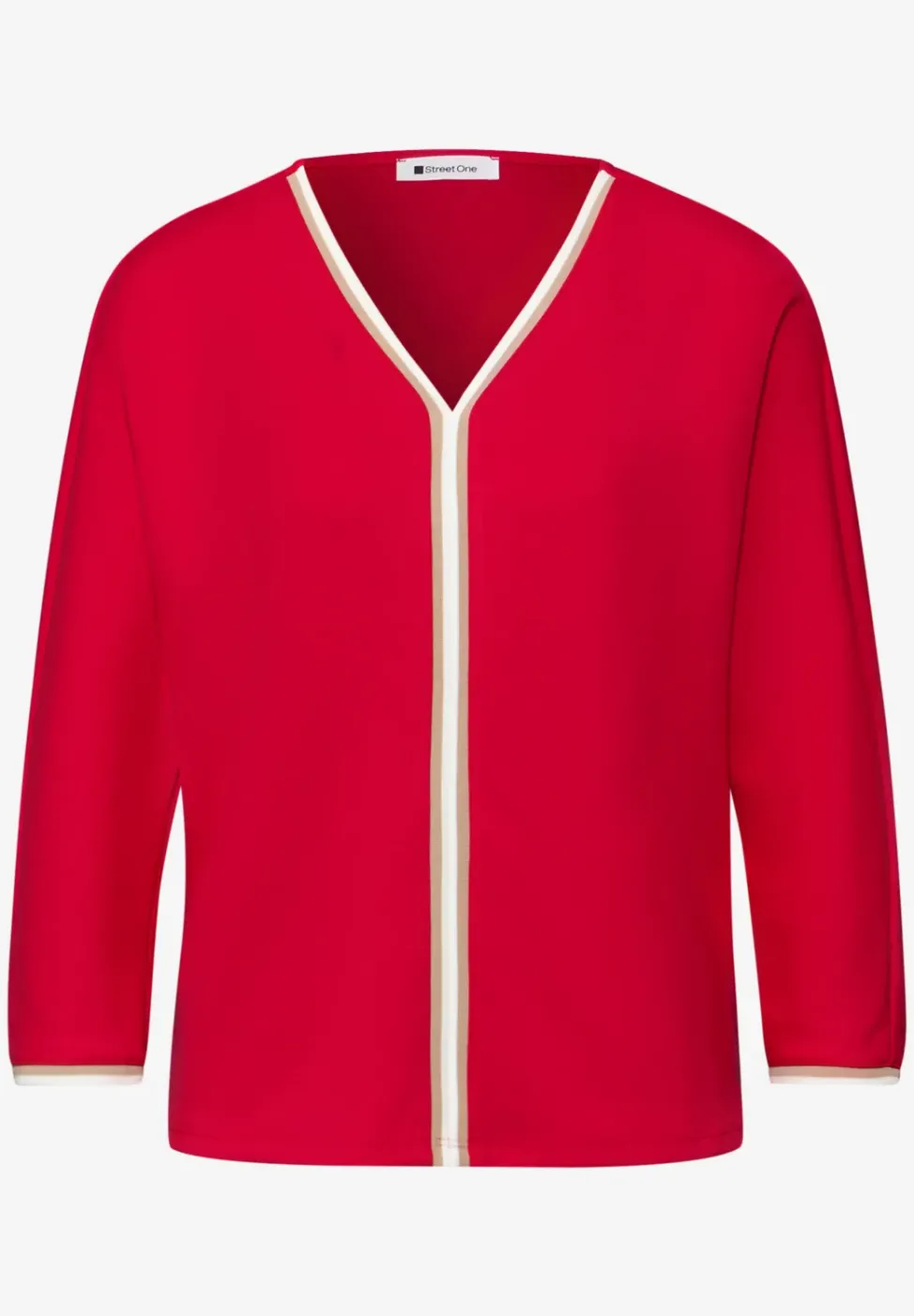 3/4-Arm Shirt mit Kontrastdetail