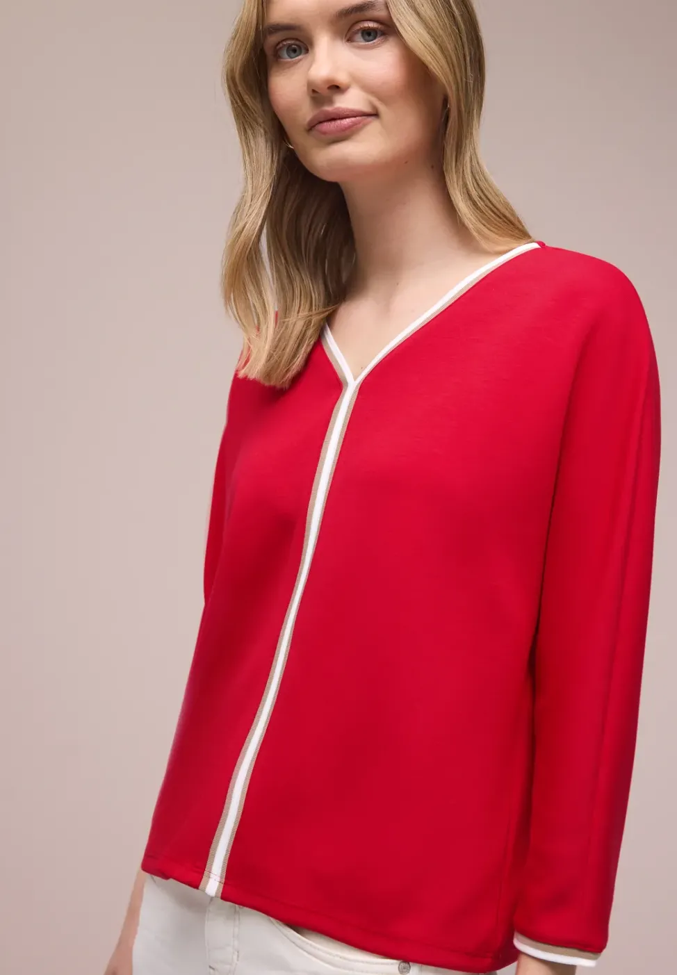 3/4-Arm Shirt mit Kontrastdetail
