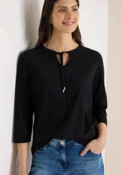 3/4-Arm Shirt mit Split Neck