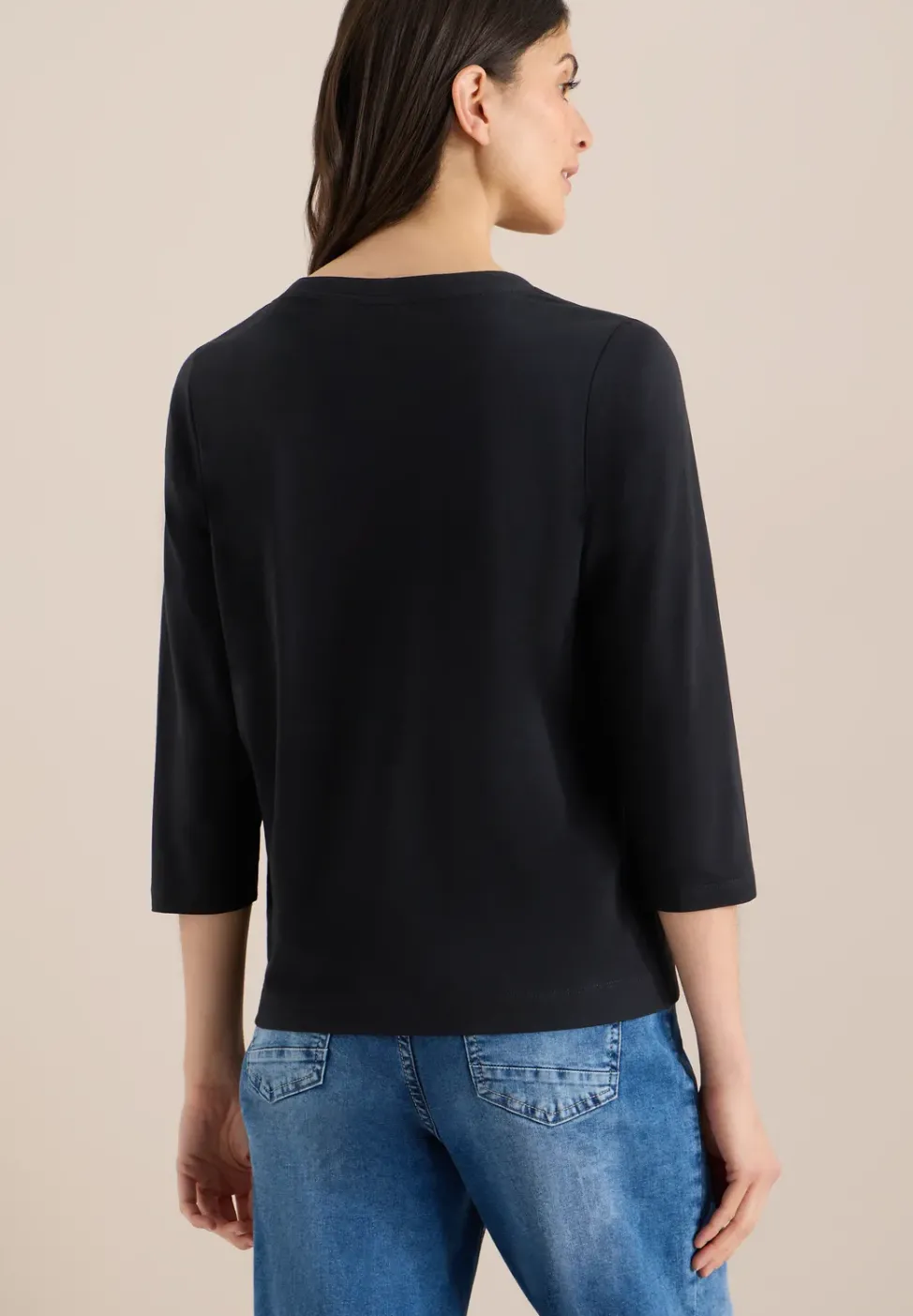3/4-Arm Shirt mit Split Neck