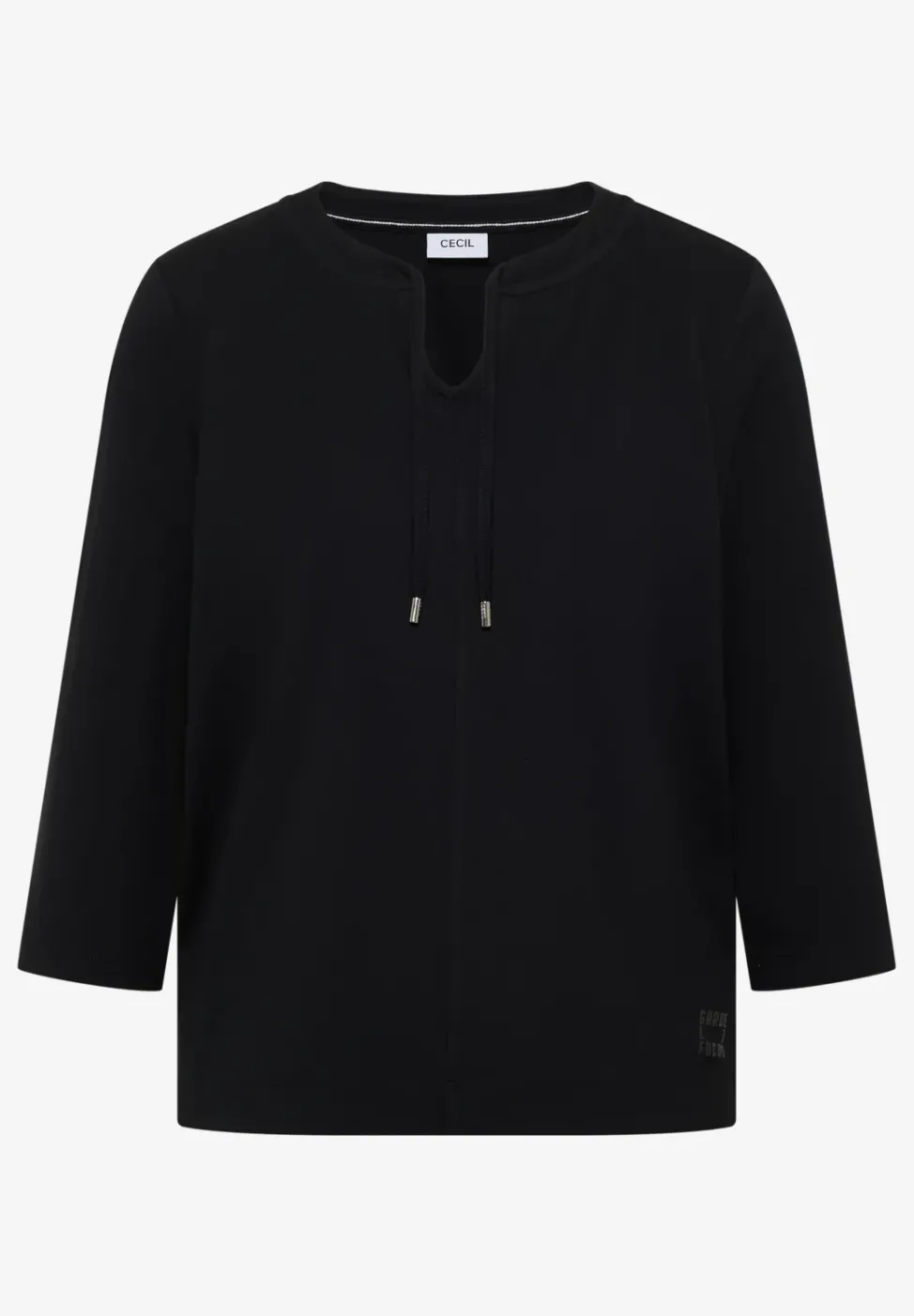 3/4-Arm Shirt mit Split Neck