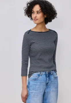 3/4-Arm Shirt mit U-Boot-Ausschnitt