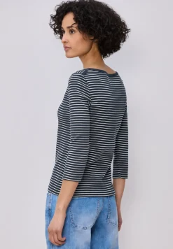 3/4-Arm Shirt mit U-Boot-Ausschnitt