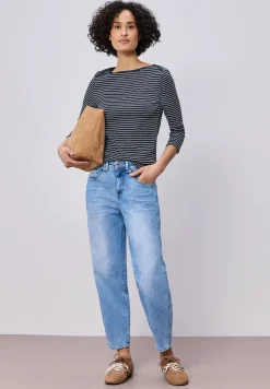 3/4-Arm Shirt mit U-Boot-Ausschnitt
