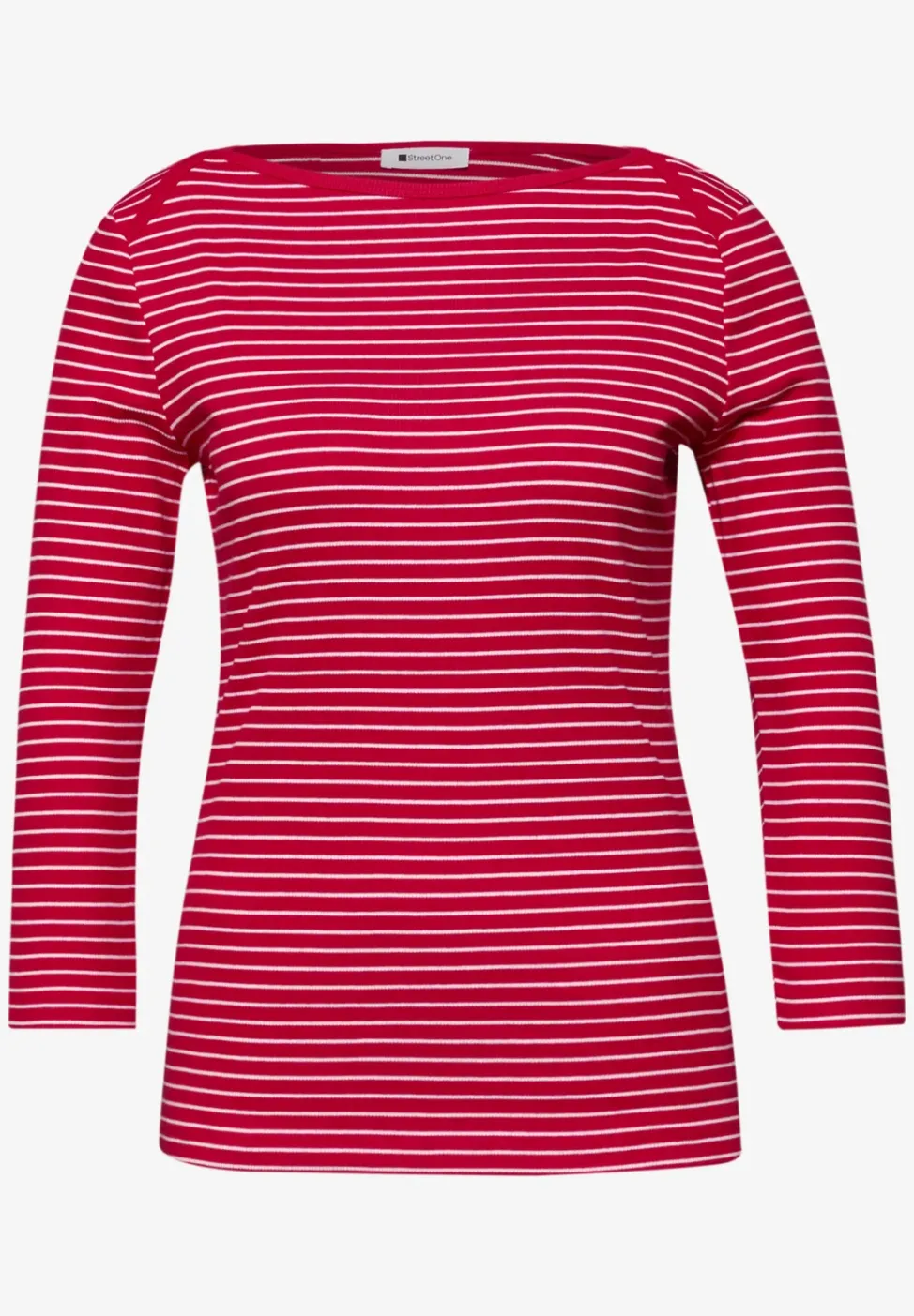 3/4-Arm Shirt mit U-Boot-Ausschnitt