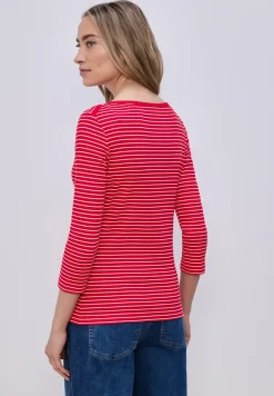 3/4-Arm Shirt mit U-Boot-Ausschnitt
