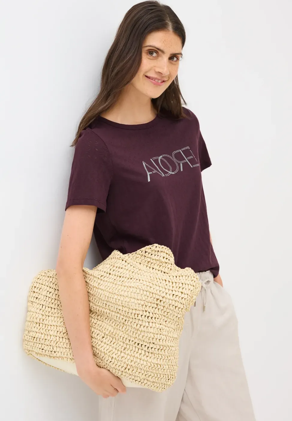 Ausbrenner-Shirt mit Wording