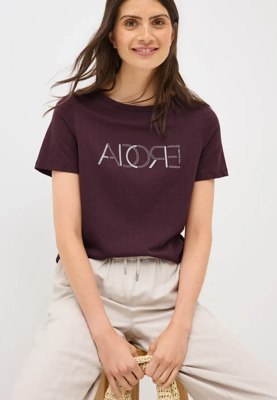 Ausbrenner-Shirt mit Wording