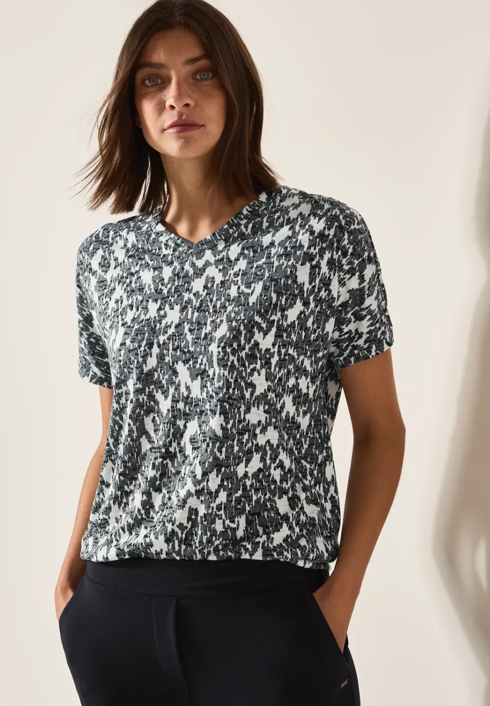 Ausbrenner T-Shirt mit Print