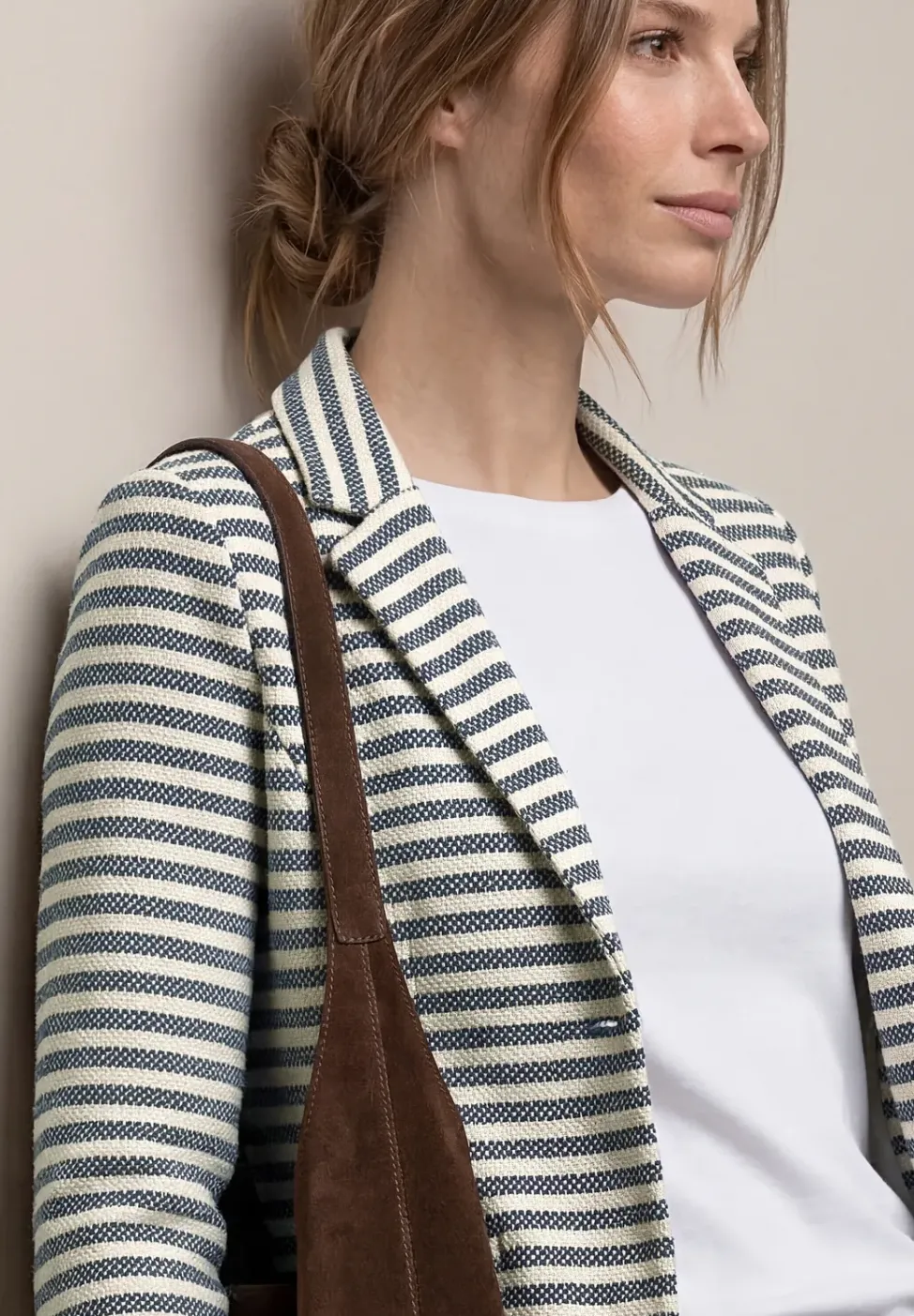 Basic Blazer mit Knöpfen und Streifen