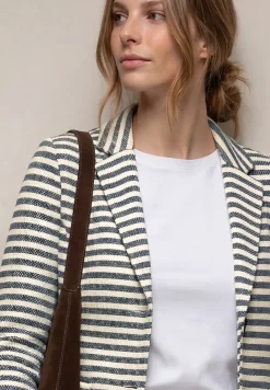 Basic Blazer mit Knöpfen und Streifen