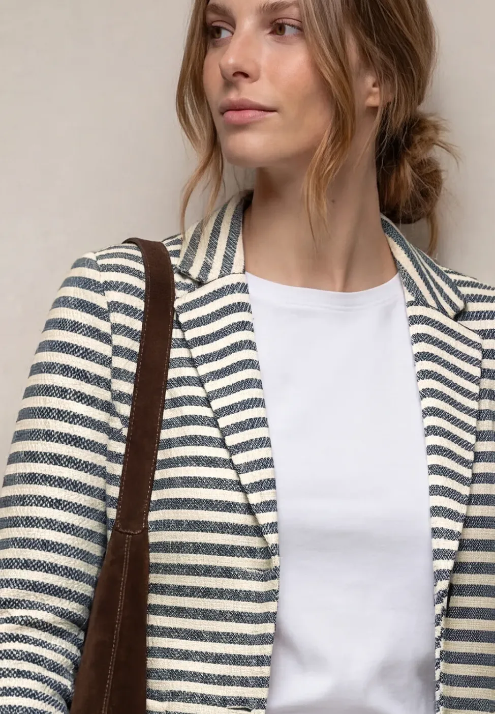 Basic Blazer mit Knöpfen und Streifen