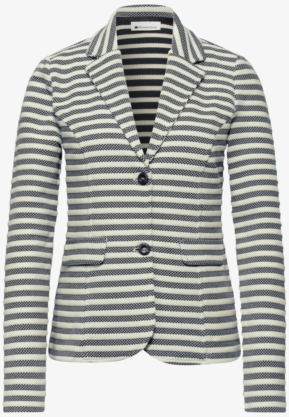Basic Blazer mit Knöpfen und Streifen