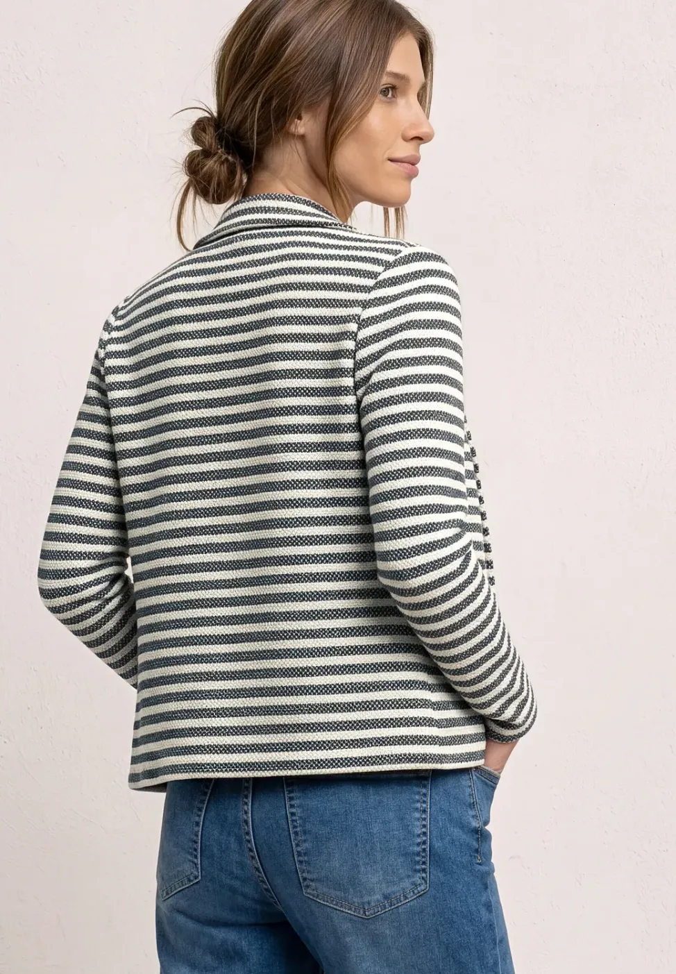 Basic Blazer mit Knöpfen und Streifen