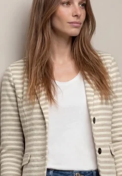 Basic Blazer mit Knöpfen und Streifen